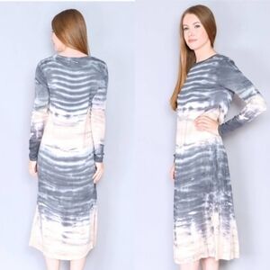 NWOT Anthropologie Dolan Trina long sleeve maxi dress tie dye bohemian SM